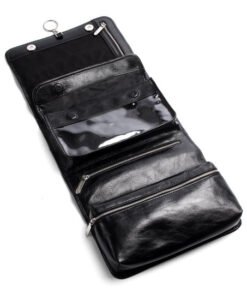 Mens Leather Hanging Wash bag