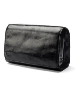 Mens Leather Hanging Wash bag closed