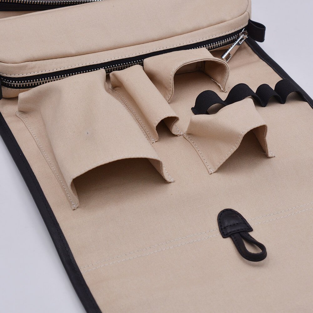 hanging leather wash bag 7