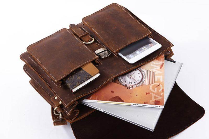 vintage leather laptop bag 4