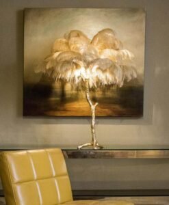 Feather Lamp Bedside golden