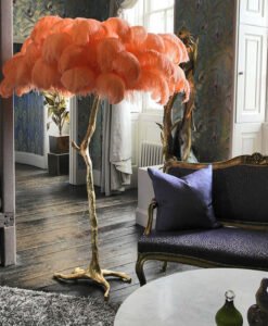 Feather Lamp Floor Orange