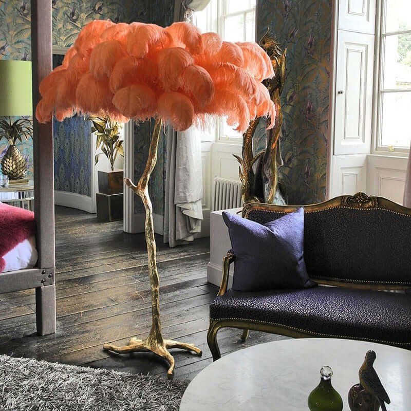 Feather Lamp Floor Orange Feather Lamp Floor Orange