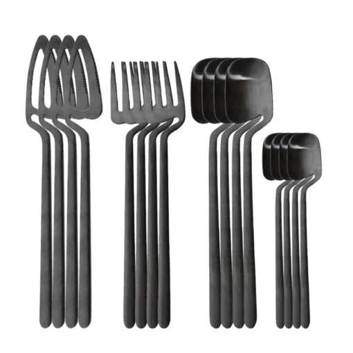 Designer Dinnerware Set - LuxuryTrex matte black