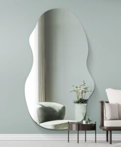 Asymmetric Torrent Modern Mirror - Large Frameless Mirror for Stylish Home Decor